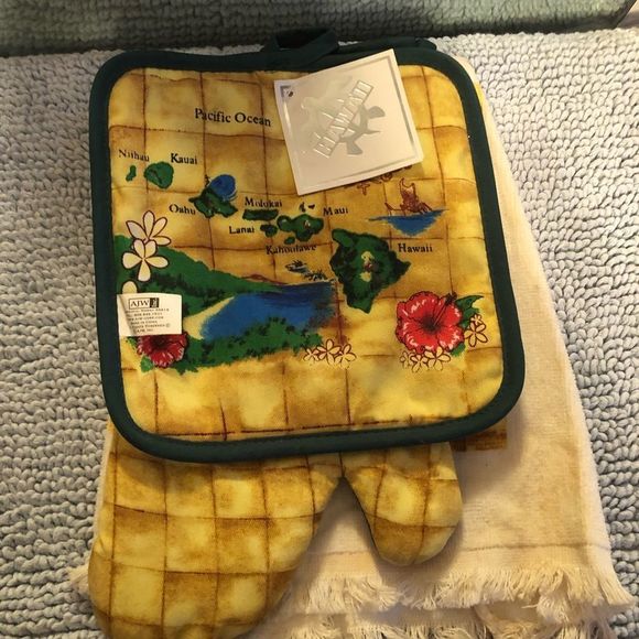 Hawaii- Yea towel , oven mitt , pot holder - Picture 1 of 7